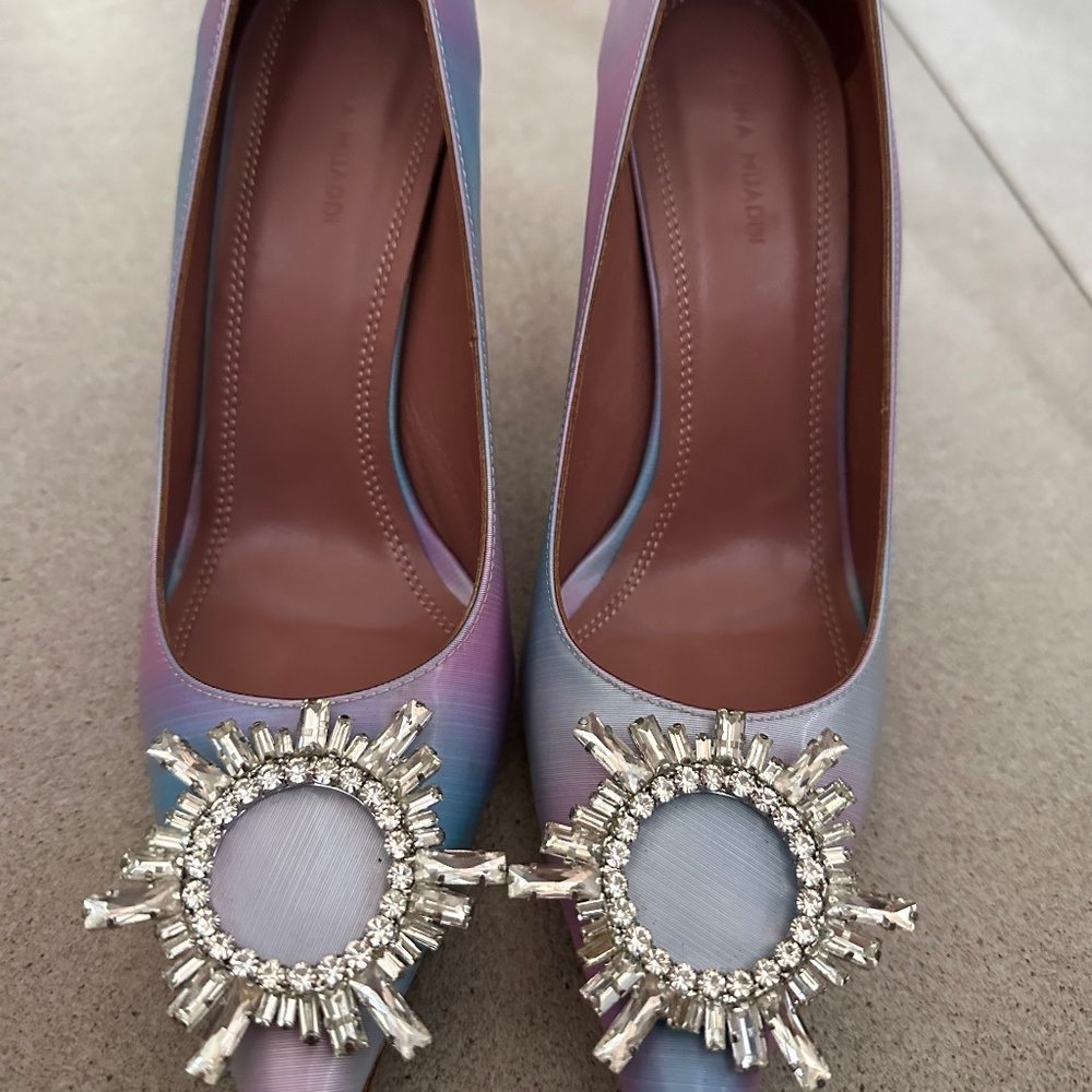 Amina Muaddi - begum brooch pointed toe
